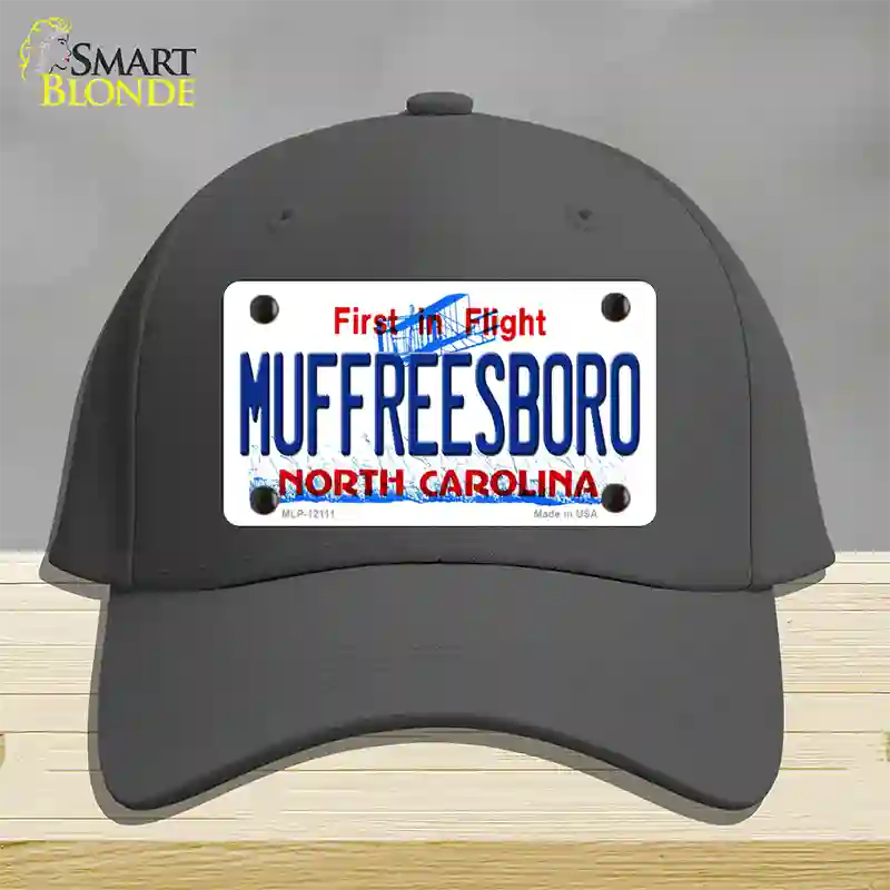 Muffreesboro North Carolina State Novelty License Plate Hat Cotton / Charcoal