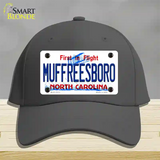 Muffreesboro North Carolina State Novelty License Plate Hat Cotton / Charcoal