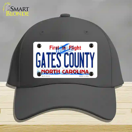 Gates County North Carolina State Novelty License Plate Hat Cotton / Charcoal