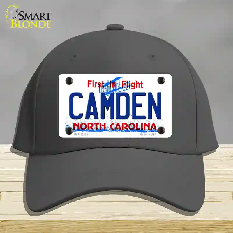 Camden North Carolina State Novelty License Plate Hat Cotton / Charcoal