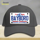 Bayboro North Carolina State Novelty License Plate Hat Cotton / Charcoal