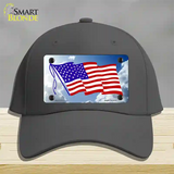 American Flag Cloud Novelty License Plate Hat Cotton / Charcoal