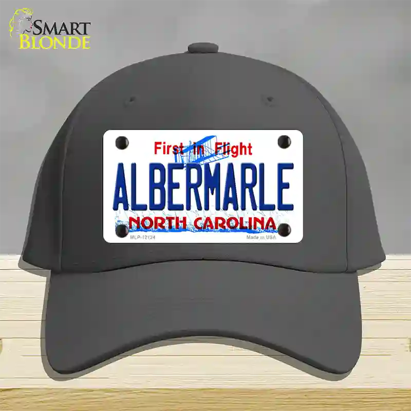 Albermarle North Carolina State Novelty License Plate Hat Cotton / Charcoal