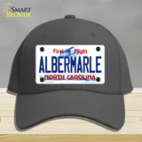 Albermarle North Carolina State Novelty License Plate Hat Cotton / Charcoal