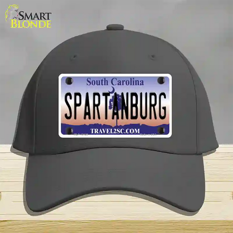 Spartanburg South Carolina State Novelty License Plate Hat Cotton / Charcoal