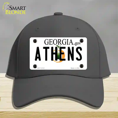 Athens Georgia State Novelty License Plate Hat Cotton / Charcoal