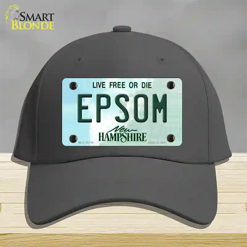 Epsom New Hampshire Novelty License Plate Hat Cotton / Charcoal