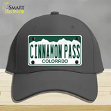 Cinnamon Pass Colorado Novelty License Plate Hat Cotton / Charcoal