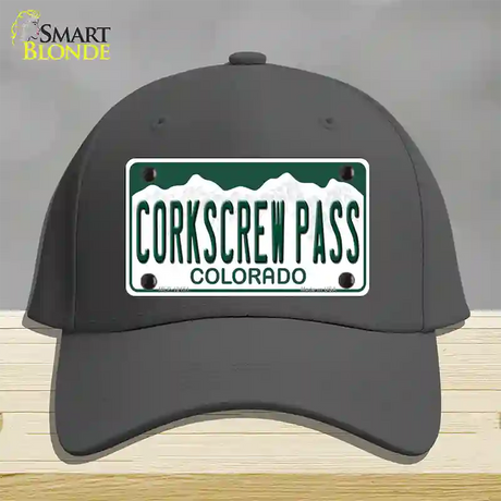 Corkscrew Pass Colorado Novelty License Plate Hat Cotton / Charcoal