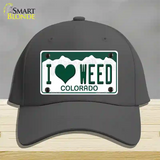 I Love Weed Colorado Novelty License Plate Hat Cotton / Charcoal