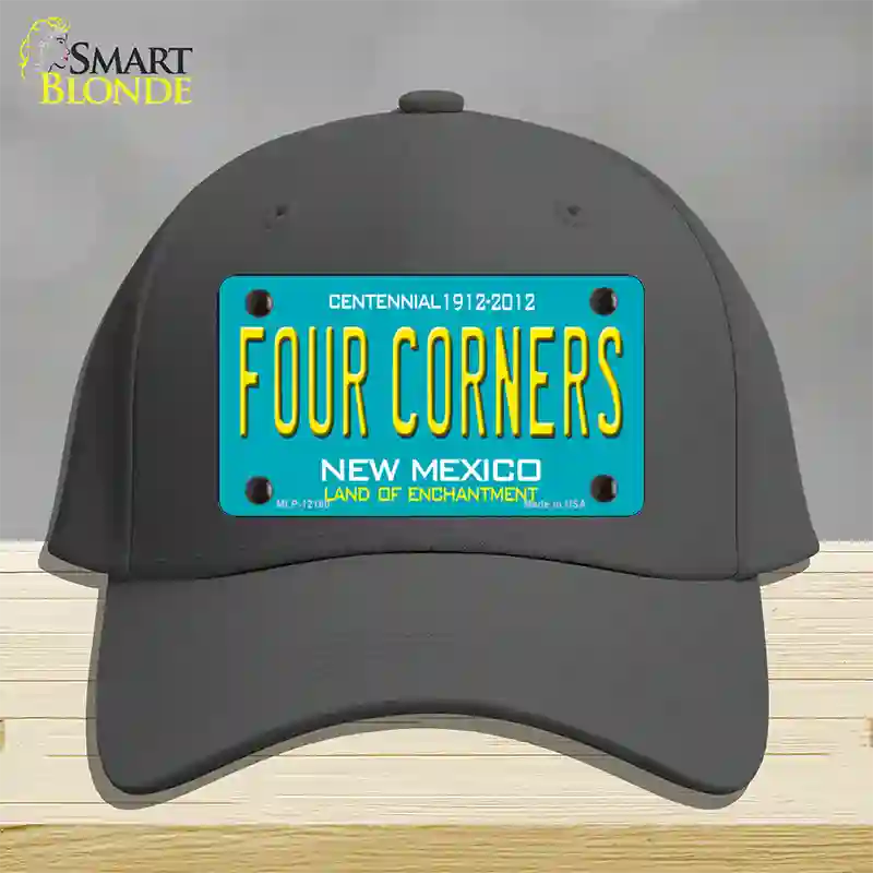 Four Corners Teal New Mexico Novelty License Plate Hat Cotton / Charcoal