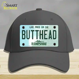 Butthead New Hampshire Novelty License Plate Hat Cotton / Charcoal