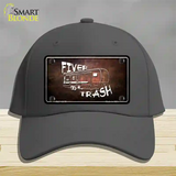 Fiver Trash Novelty License Plate Hat Cotton / Charcoal