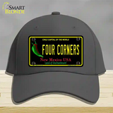 Four Corners New Mexico Black Novelty License Plate Hat Cotton / Charcoal