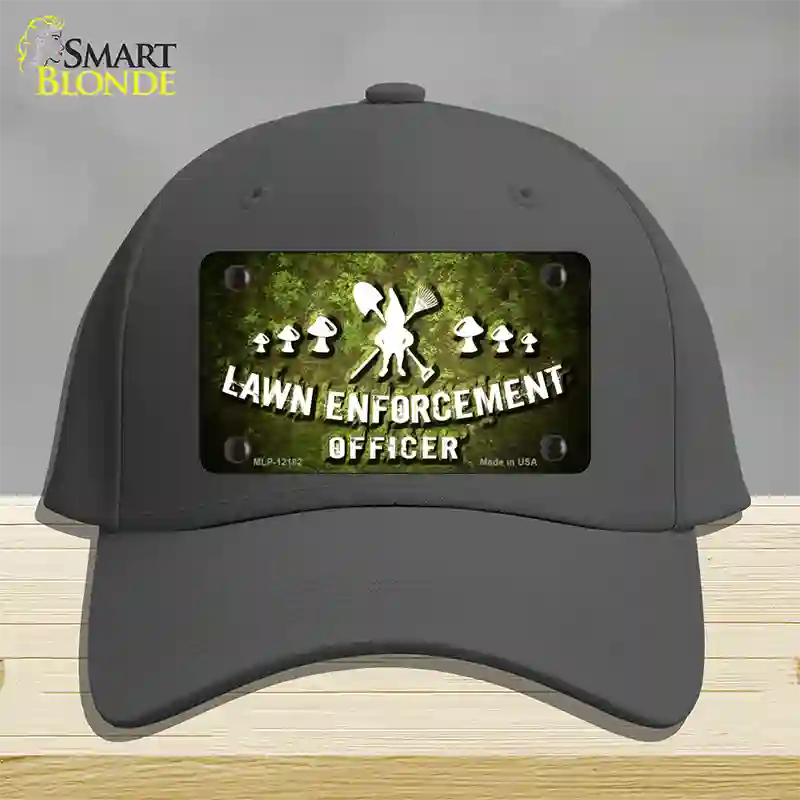 Lawn Enforcement Gnome Novelty License Plate Hat Cotton / Charcoal