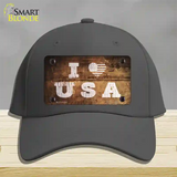 I Love USA Novelty License Plate Hat Cotton / Charcoal