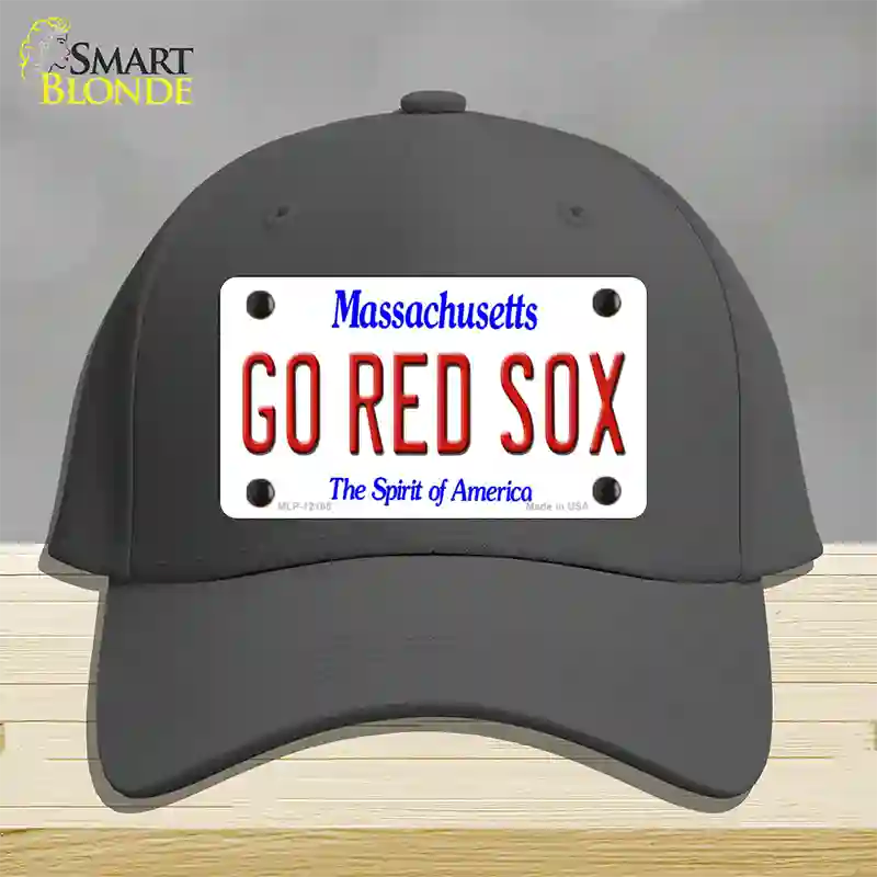 Go Red Sox Massachusetts Novelty License Plate Hat Cotton / Charcoal