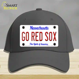 Go Red Sox Massachusetts Novelty License Plate Hat Cotton / Charcoal