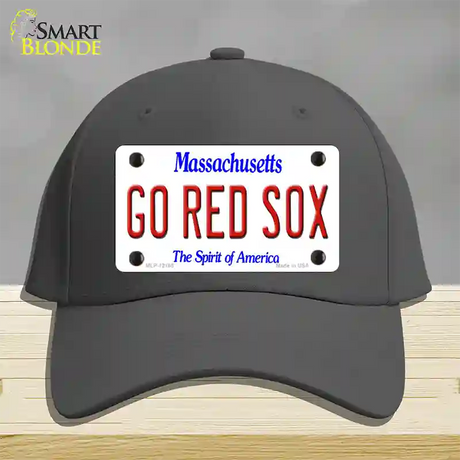 Go Red Sox Massachusetts Novelty License Plate Hat Cotton / Charcoal