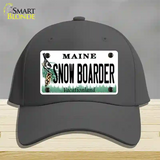 Snow Boarder Maine Novelty License Plate Hat Cotton / Charcoal