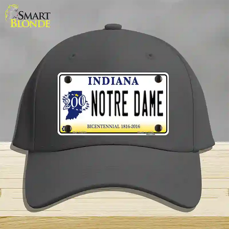 Notre Dame Indiana Novelty License Plate Hat Cotton / Charcoal