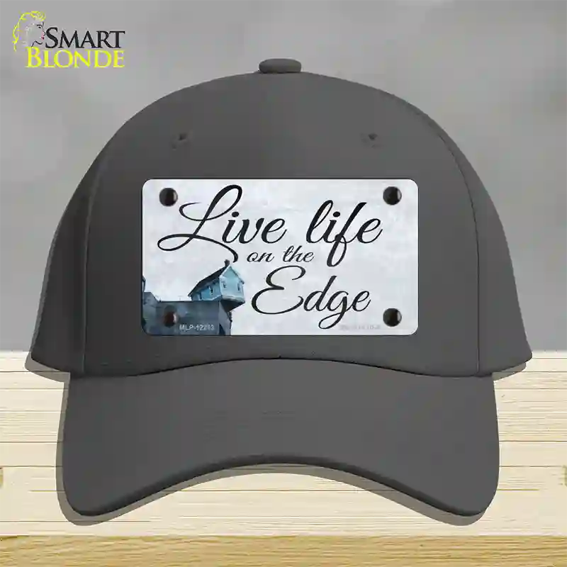 Live Life on the Edge Novelty License Plate Hat Cotton / Charcoal