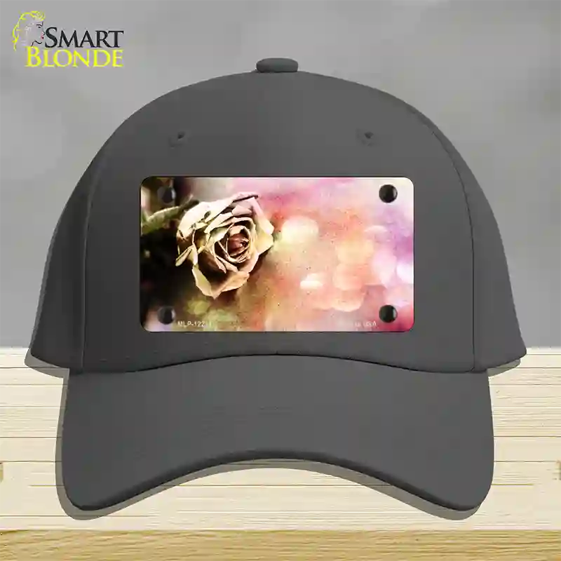 Watercolor Rose Novelty License Plate Hat Cotton / Charcoal