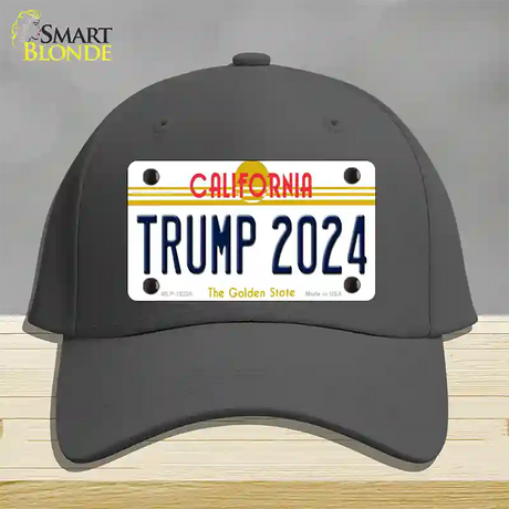 Trump 2024 California Novelty License Plate Hat Cotton / Charcoal