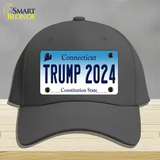 Trump 2024 Connecticut Novelty License Plate Hat Cotton / Charcoal