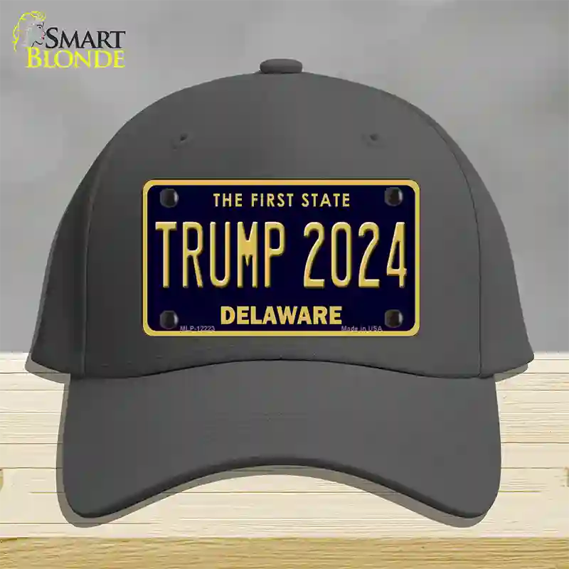 Trump 2024 Delaware Novelty License Plate Hat Cotton / Charcoal