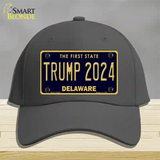 Trump 2024 Delaware Novelty License Plate Hat Cotton / Charcoal