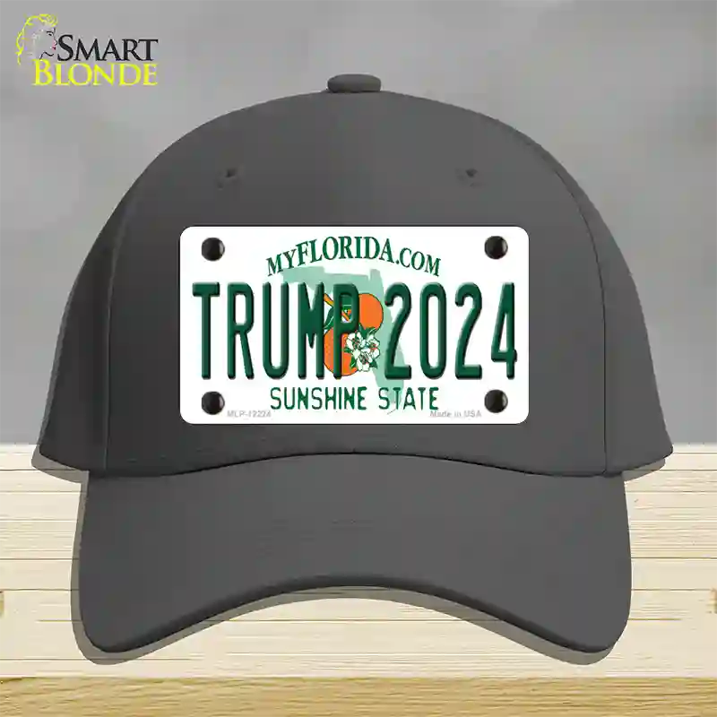 Trump 2024 Florida Novelty License Plate Hat Cotton / Charcoal