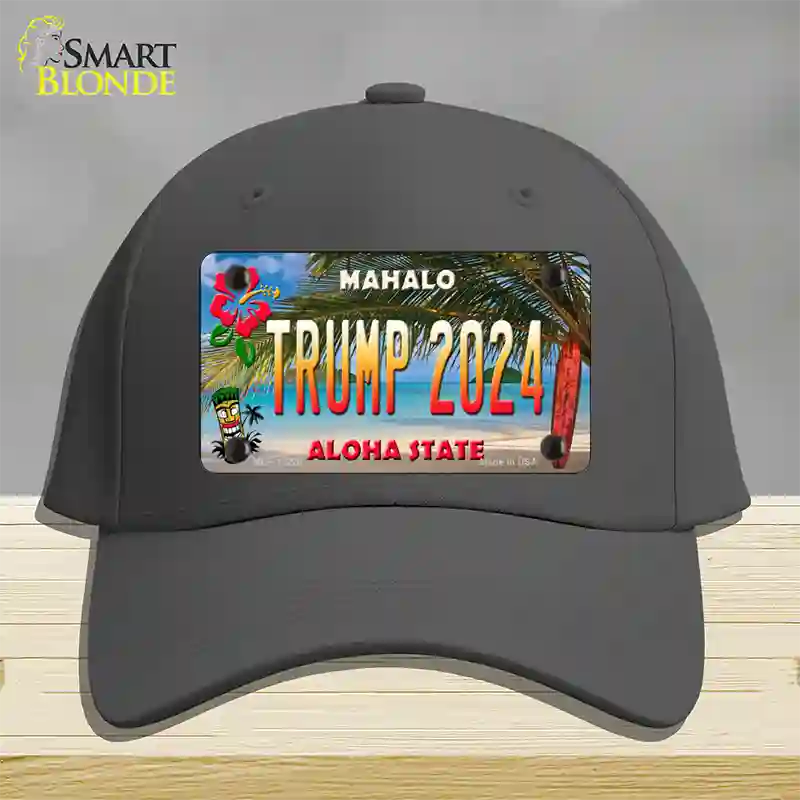 Trump 2024 Hawaii Novelty License Plate Hat Cotton / Charcoal