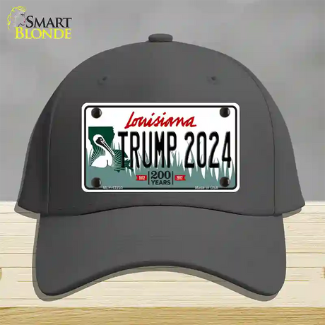 Trump 2024 Louisiana Novelty License Plate Hat Cotton / Charcoal