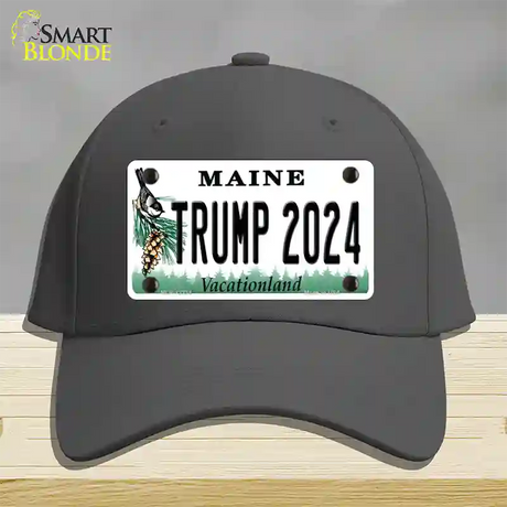 Trump 2024 Maine Novelty License Plate Hat Cotton / Charcoal