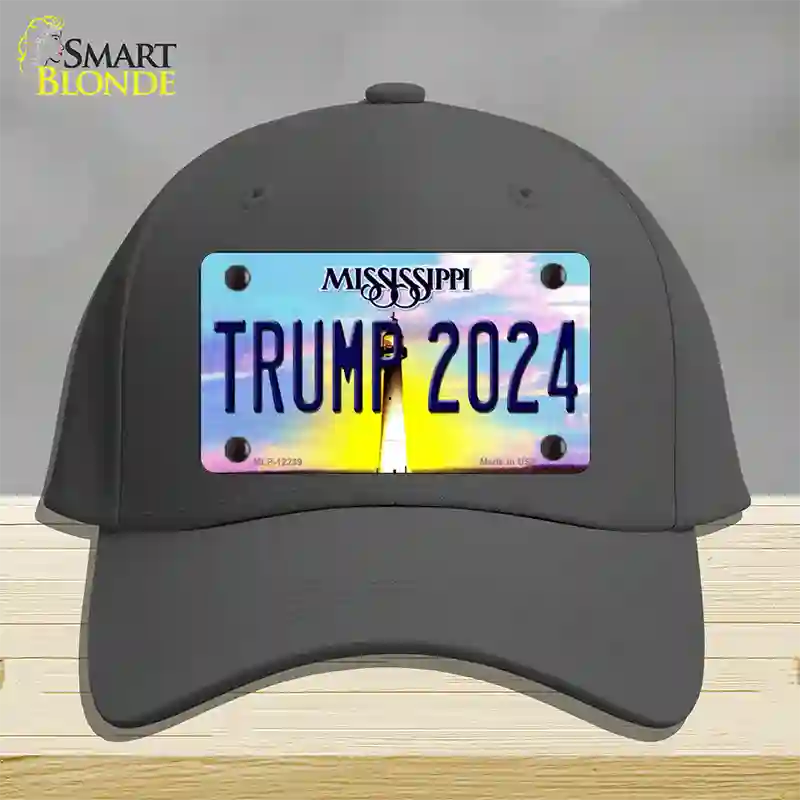 Trump 2024 Mississippi Novelty License Plate Hat Cotton / Charcoal