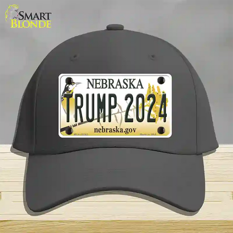 Trump 2024 Nebraska Novelty License Plate Hat Cotton / Charcoal