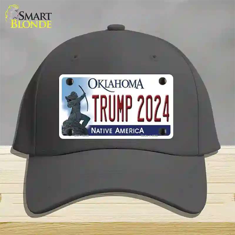 Trump 2024 Oklahoma Novelty License Plate Hat Cotton / Charcoal