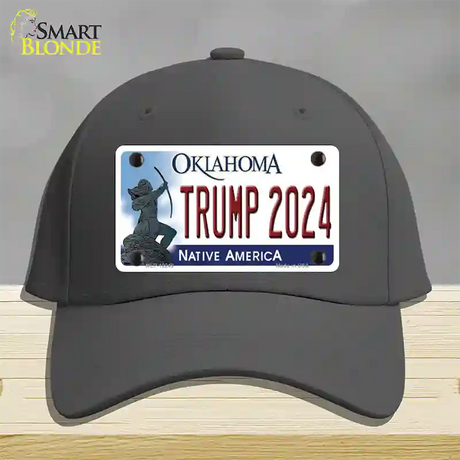 Trump 2024 Oklahoma Novelty License Plate Hat Cotton / Charcoal