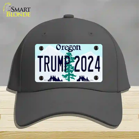 Trump 2024 Oregon Novelty License Plate Hat Cotton / Charcoal