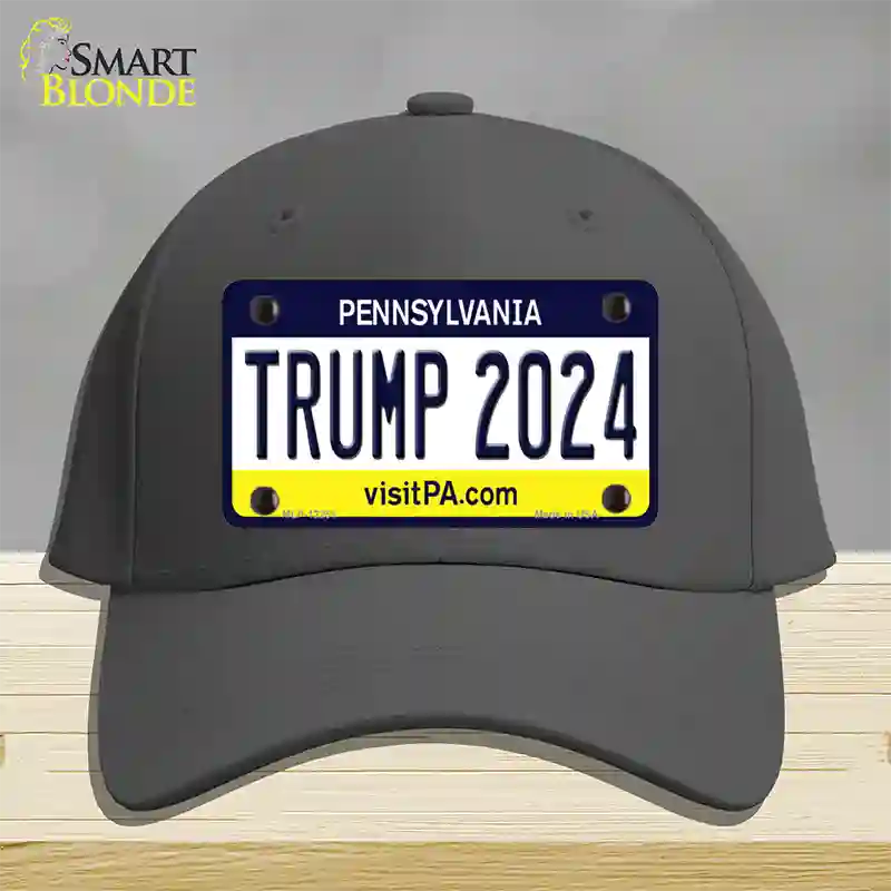 Trump 2024 Pennsylvania Novelty License Plate Hat Cotton / Charcoal