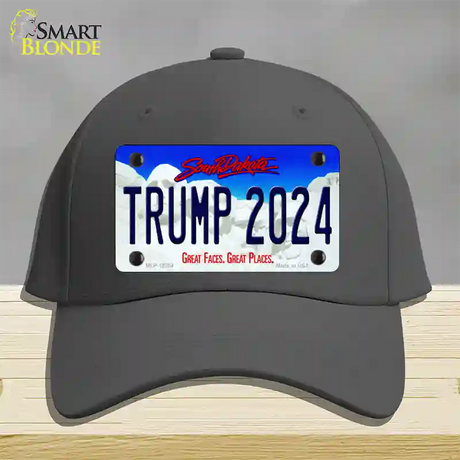 Trump 2024 South Dakota Novelty License Plate Hat Cotton / Charcoal