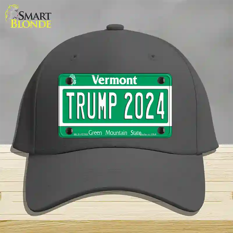 Trump 2024 Vermont Novelty License Plate Hat Cotton / Charcoal