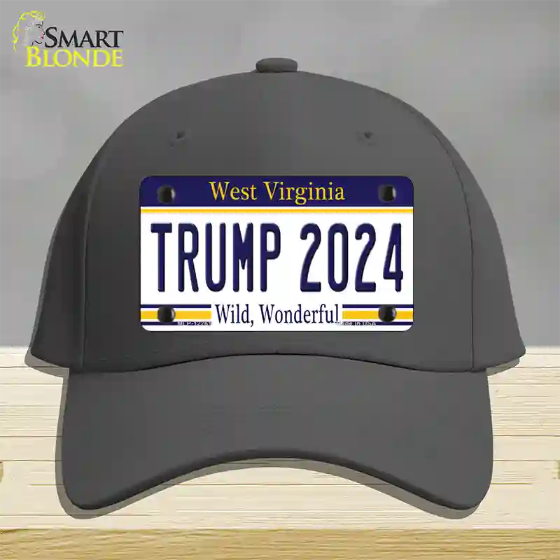 Trump 2024 West Virginia Novelty License Plate Hat Cotton / Charcoal