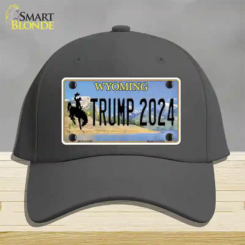 Trump 2024 Wyoming Novelty License Plate Hat Cotton / Charcoal