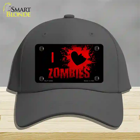 I Love Zombies Novelty License Plate Hat Cotton / Charcoal