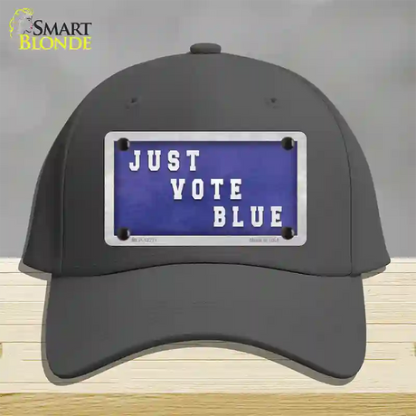 Just Vote Blue Novelty License Plate Hat Cotton / Charcoal