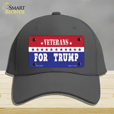 Veterans For Trump Novelty License Plate Hat Cotton / Charcoal