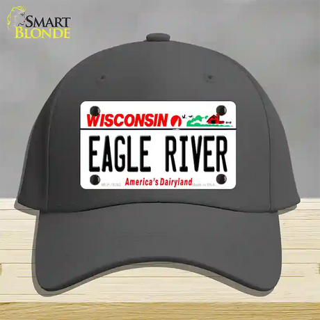 Wisconsin Eagle River Novelty License Plate Hat Cotton / Charcoal