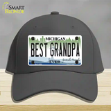 Michigan Best Grandpa Novelty License Plate Hat Cotton / Charcoal